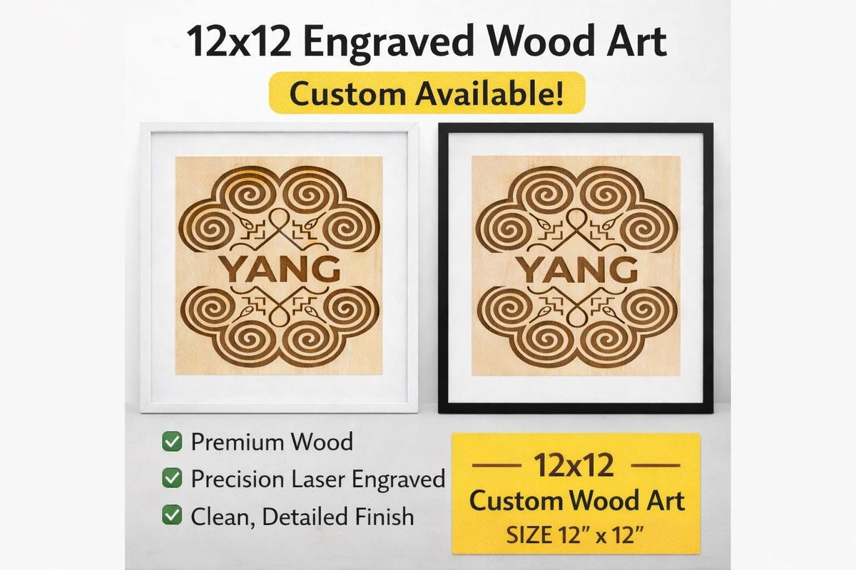Custom Laser Engraved Wood Art | 12x12 Personalized Name Sign, Rustic Decor