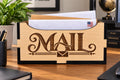 Personalized Basswood Mail Holder, Custom Family Name Organizer