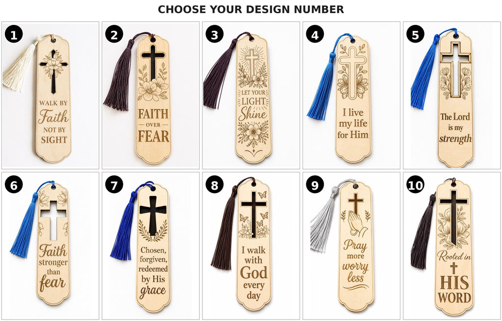 Laser Engraved Wooden Bookmark | Inspirational Christian Verse, Bible Study Gift