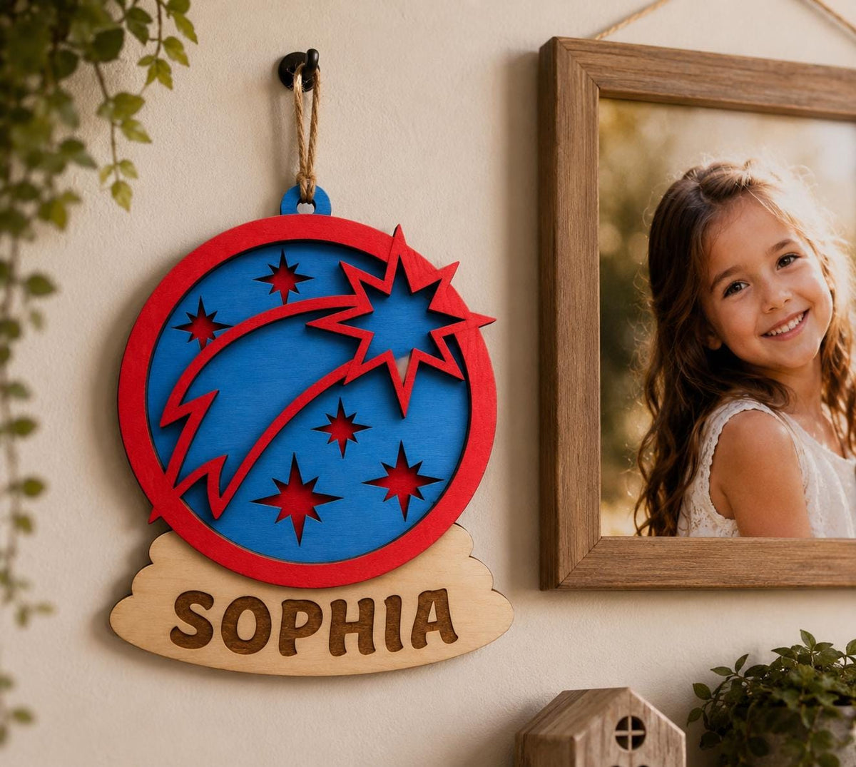 Personalized Wooden Christmas Ornament – Custom Name Keepsake Gift for Kids & Family