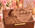 Custom Engraved Keepsake Box for Quinceanera & Sweet 16 – Personalized Memory Box Gift