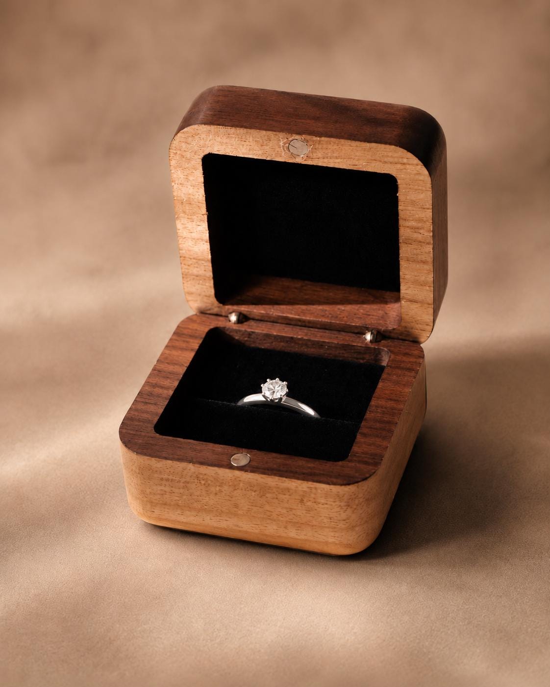 Personalized Walnut Ring Box, Custom Engraved Proposal Keepsake, Wedding Anniversary Gift