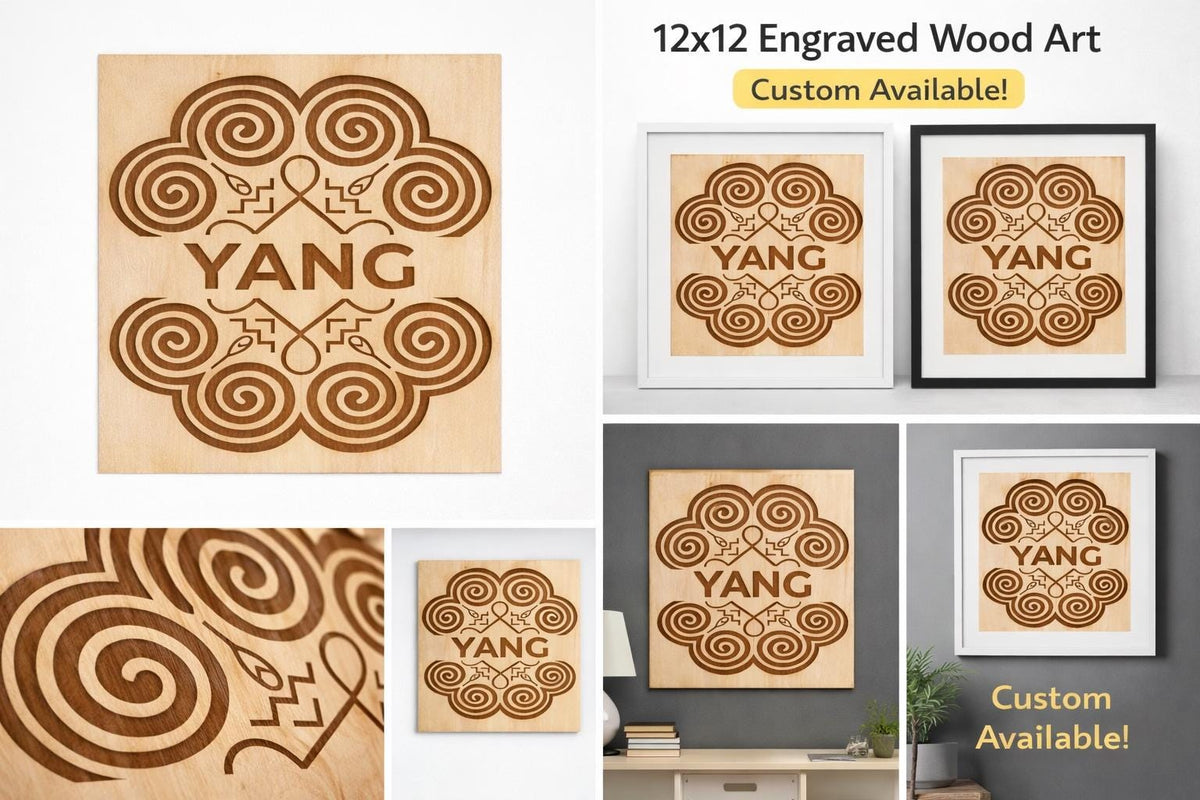 Custom Laser Engraved Wood Art | 12x12 Personalized Name Sign, Rustic Decor