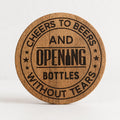 Funny Engraved Wooden Beer Coasters, Rustic Bar Decor, Set of 4