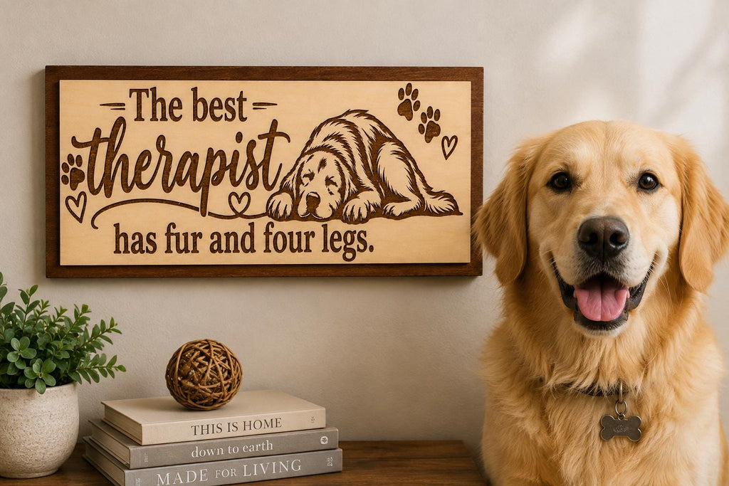 Dog Lover Wood Sign – Laser Engraved Dog Decor, Pet Gift (11.875" W x 6" H)