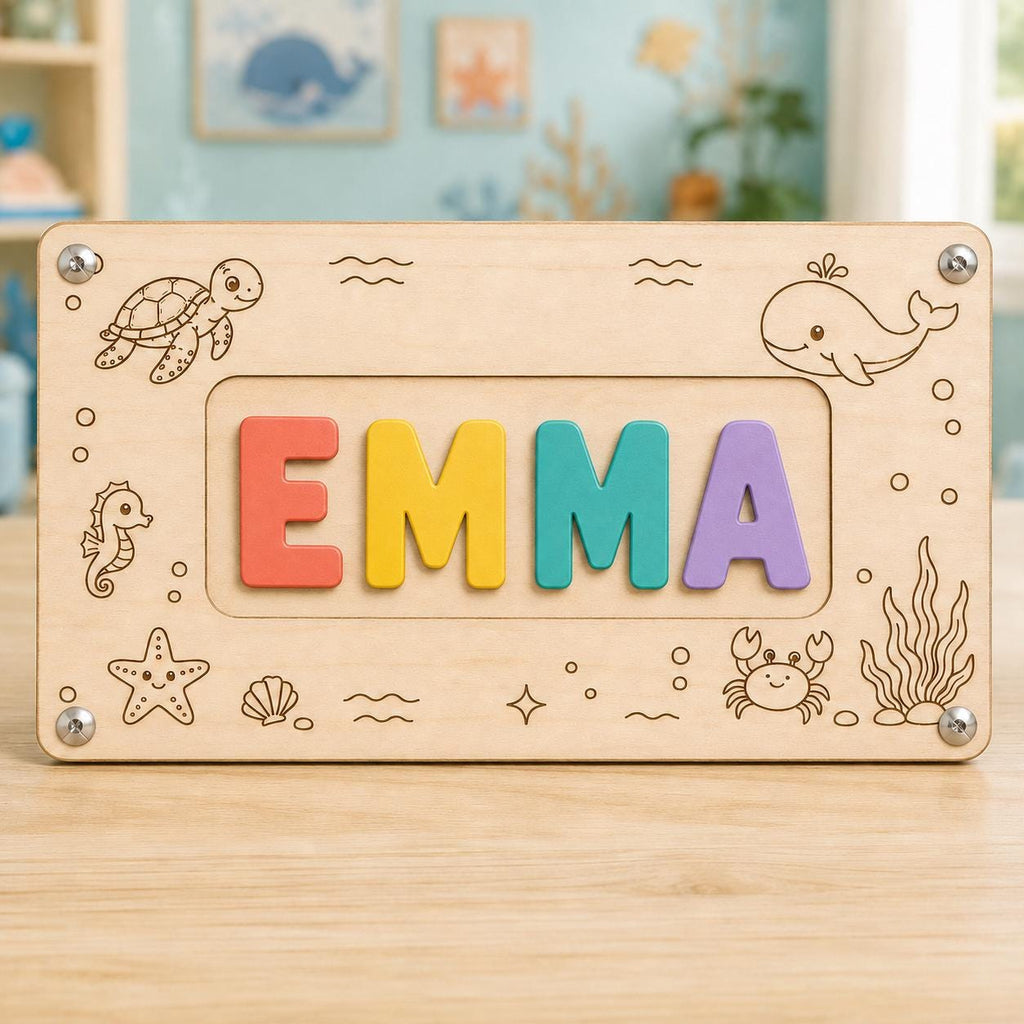 Personalized Wooden Name Puzzle | 3D Letter Learning Toy (Basswood)