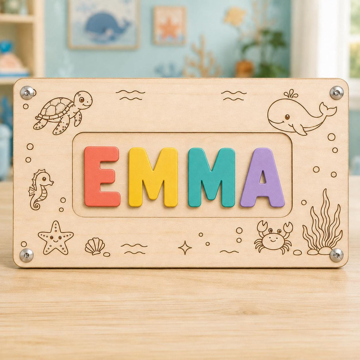 Personalized Wooden Name Puzzle | 3D Letter Learning Toy (Basswood)