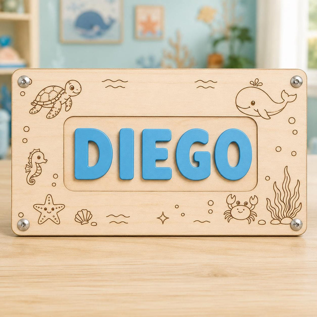 Personalized Wooden Name Puzzle | 3D Letter Learning Toy (Basswood)