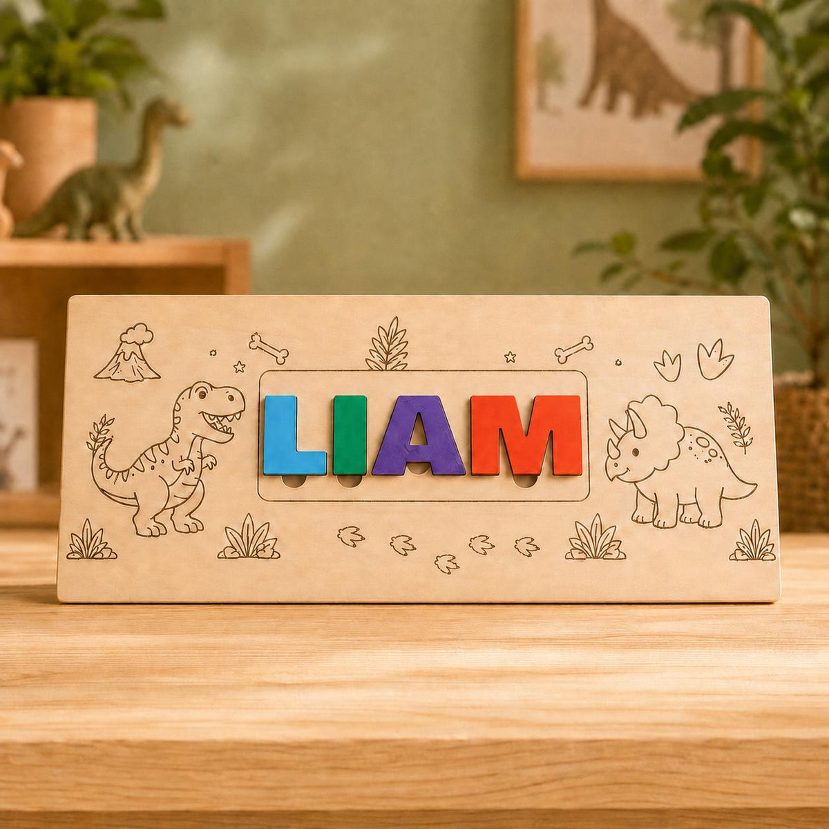 Personalized Wooden Name Puzzle | 3D Letter Learning Toy (Basswood)