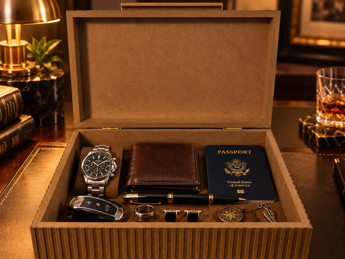 Personalized Wooden Keepsake Box for Men, Custom Engraved Memory Box, Gift for Him, Husband, Dad, Groomsman, Birthday or Christmas Gift