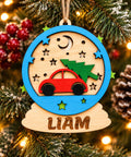 Personalized Wooden Christmas Ornament – Custom Name Keepsake Gift for Kids & Family