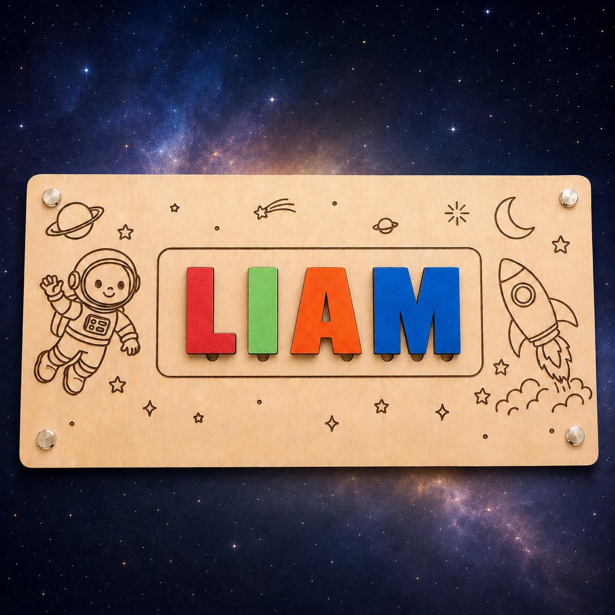 Personalized Wooden Name Puzzle | 3D Letter Learning Toy (Basswood)