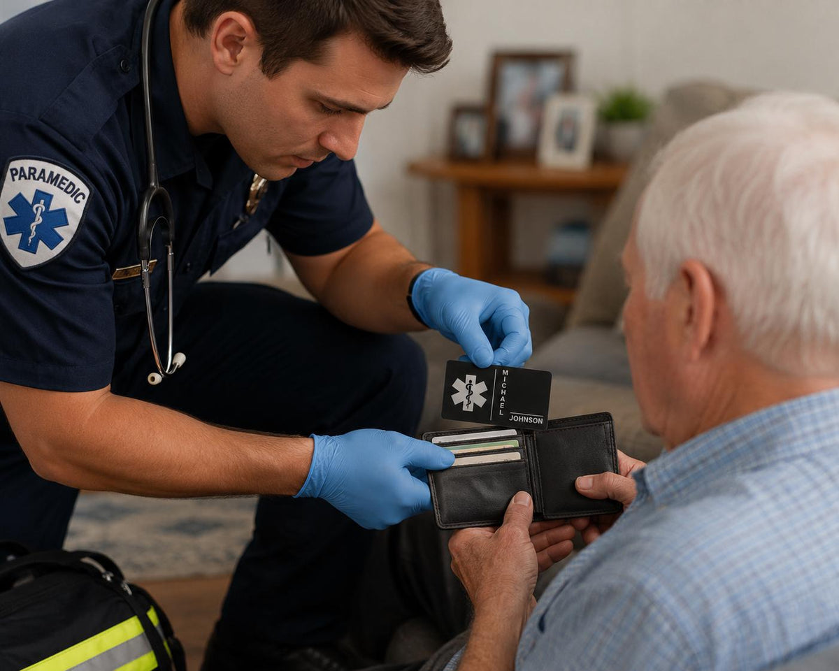 Personalized Emergency Medical ID Card with Free Magnetic Storage Case
