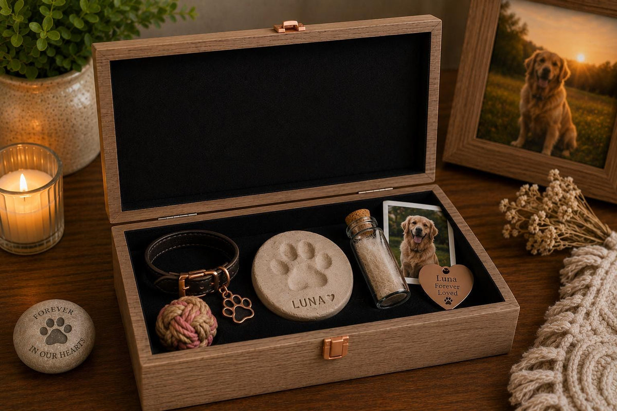 Personalized Wooden Pet Memory Box | Custom Pet Keepsake Memorial Gift