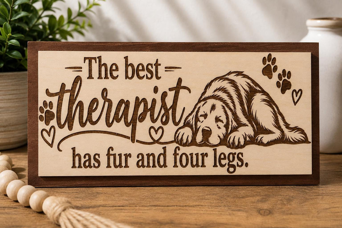 Dog Lover Wood Sign – Laser Engraved Dog Decor, Pet Gift (11.875" W x 6" H)
