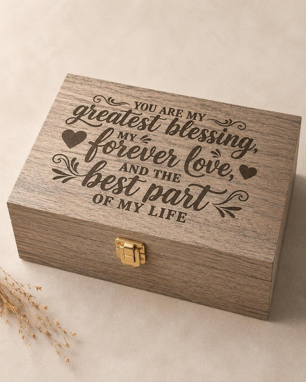 Personalized Wooden Memory Box | Custom Engraved Keepsake Gift