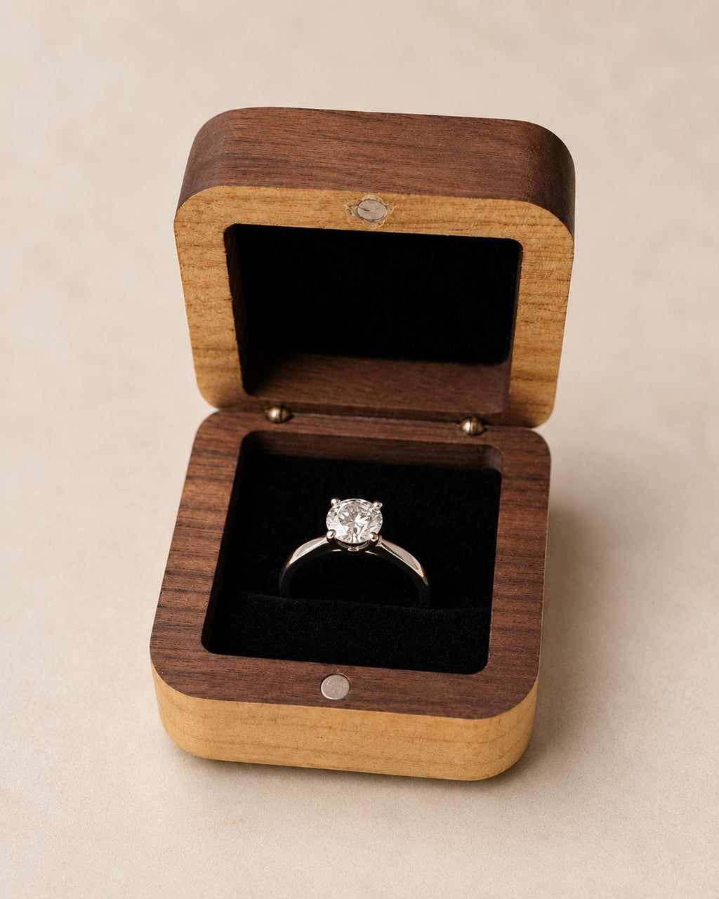 Personalized Walnut Ring Box, Custom Engraved Proposal Keepsake, Wedding Anniversary Gift