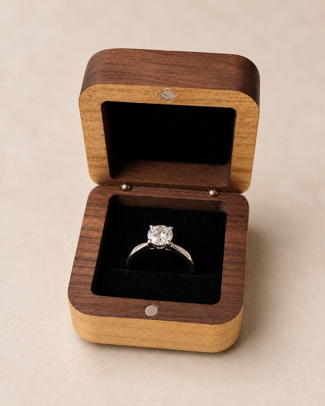 Personalized Walnut Ring Box, Custom Engraved Proposal Keepsake, Wedding Anniversary Gift
