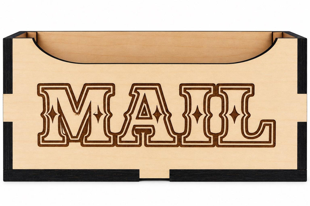 Personalized Basswood Mail Holder, Custom Family Name Organizer