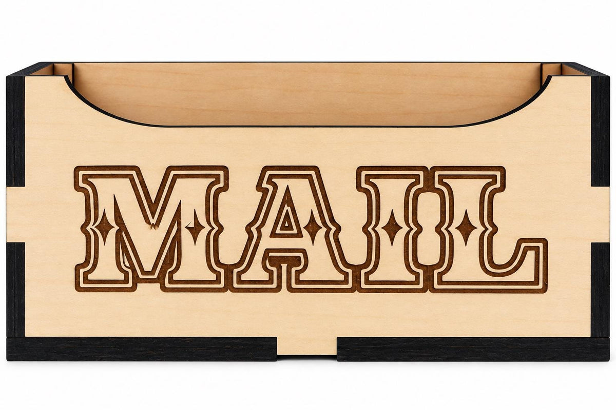 Personalized Basswood Mail Holder, Custom Family Name Organizer