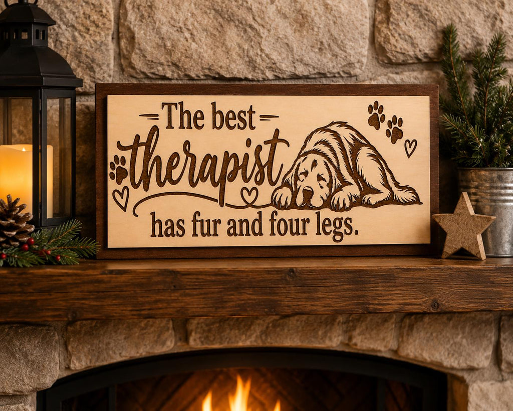 Dog Lover Wood Sign – Laser Engraved Dog Decor, Pet Gift (11.875" W x 6" H)