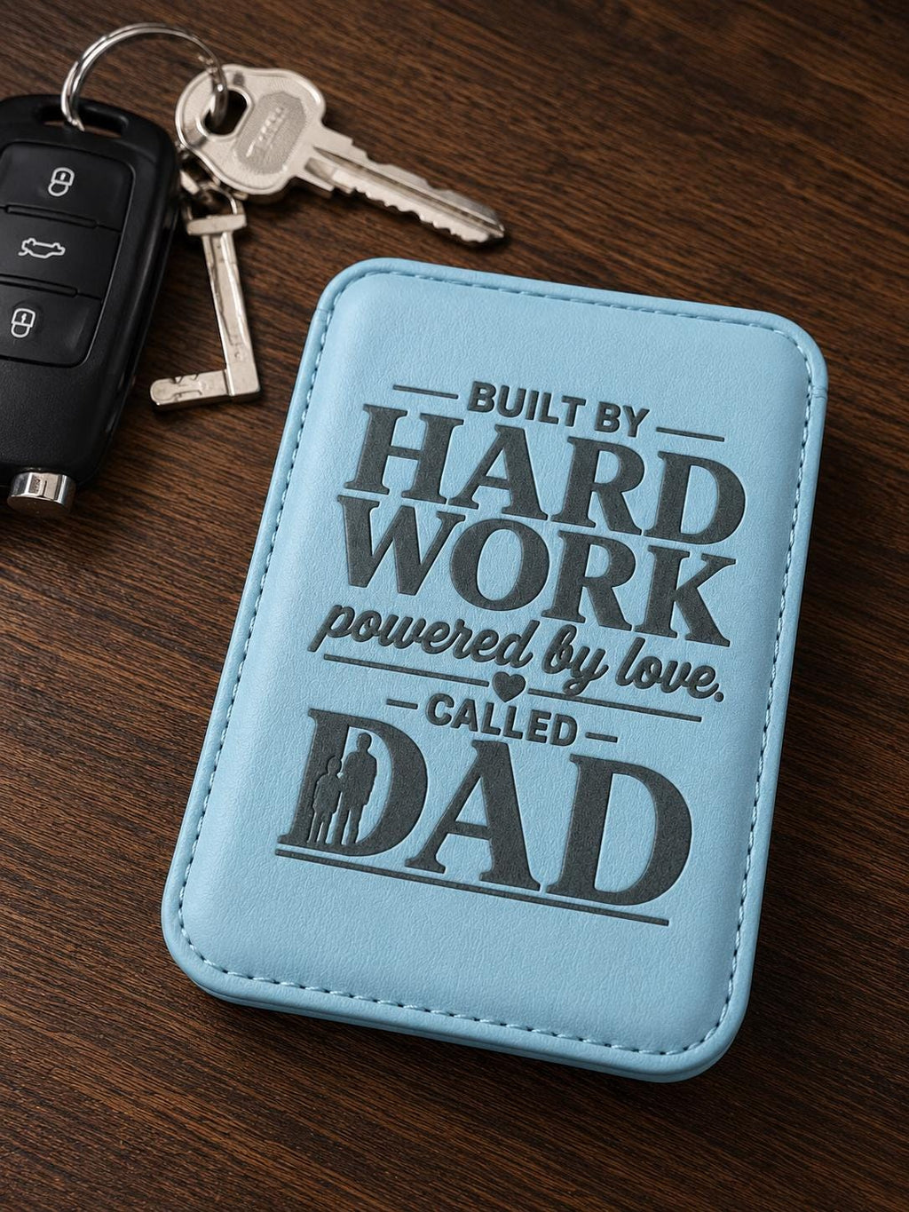 Magnetic Wallet for Dad – Engraved "My First Hero" Message, MagSafe Compatible