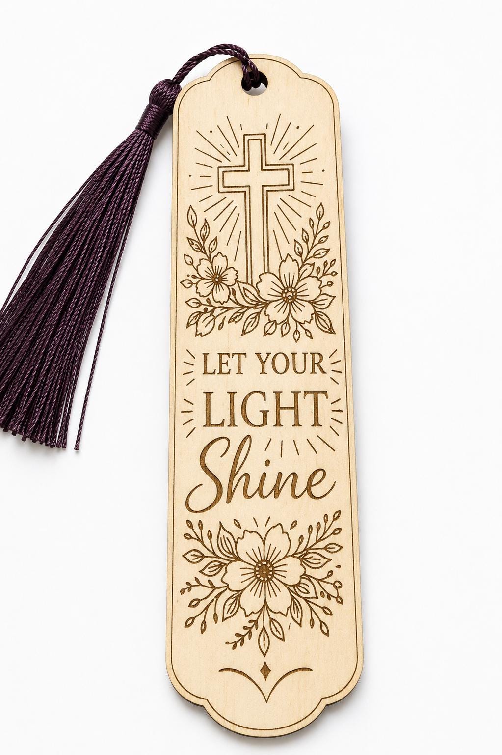 Laser Engraved Wooden Bookmark | Inspirational Christian Verse, Bible Study Gift