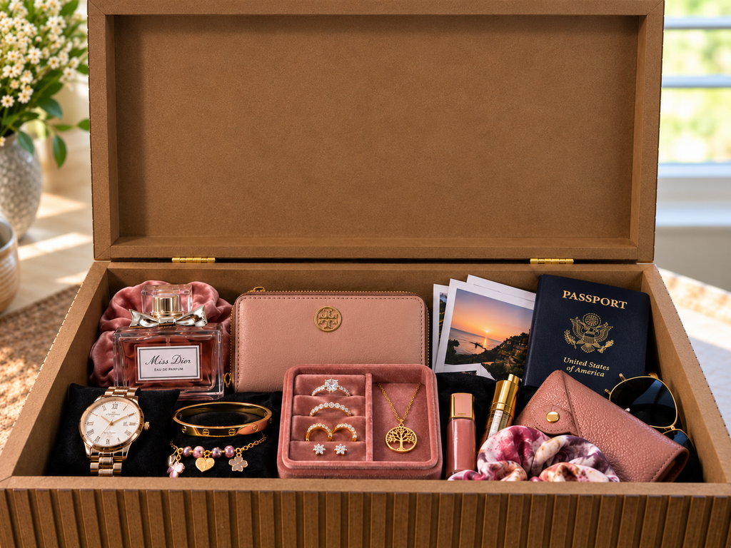 Personalized Keepsake Box for Women, Custom Engraved Memory Box, Gift for Her, Mom, Wife, Daughter, Birthday, Mother’s Day Gift