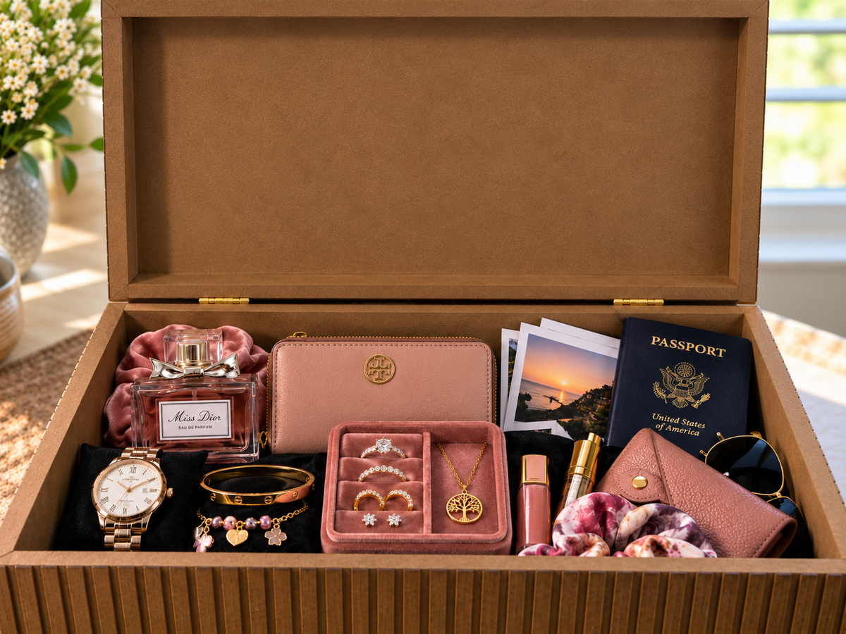 Personalized Keepsake Box for Women, Custom Engraved Memory Box, Gift for Her, Mom, Wife, Daughter, Birthday, Mother’s Day Gift