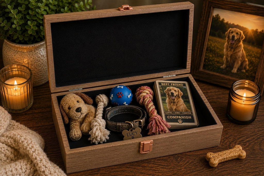 Personalized Wooden Pet Memory Box | Custom Pet Keepsake Memorial Gift