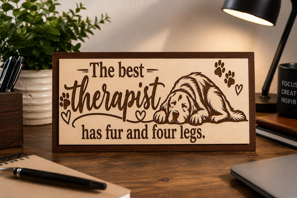 Dog Lover Wood Sign – Laser Engraved Dog Decor, Pet Gift (11.875" W x 6" H)