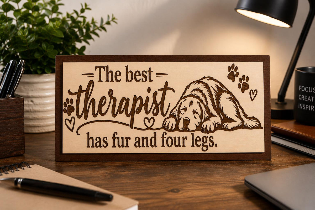 Dog Lover Wood Sign – Laser Engraved Dog Decor, Pet Gift (11.875" W x 6" H)