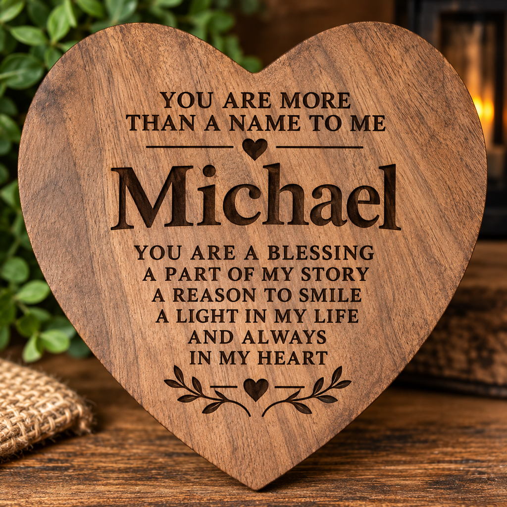 Personalized engraved wooden heart keepsake box, customized with a name. A meaningful gift for Christmas, birthdays, family, and special memories.