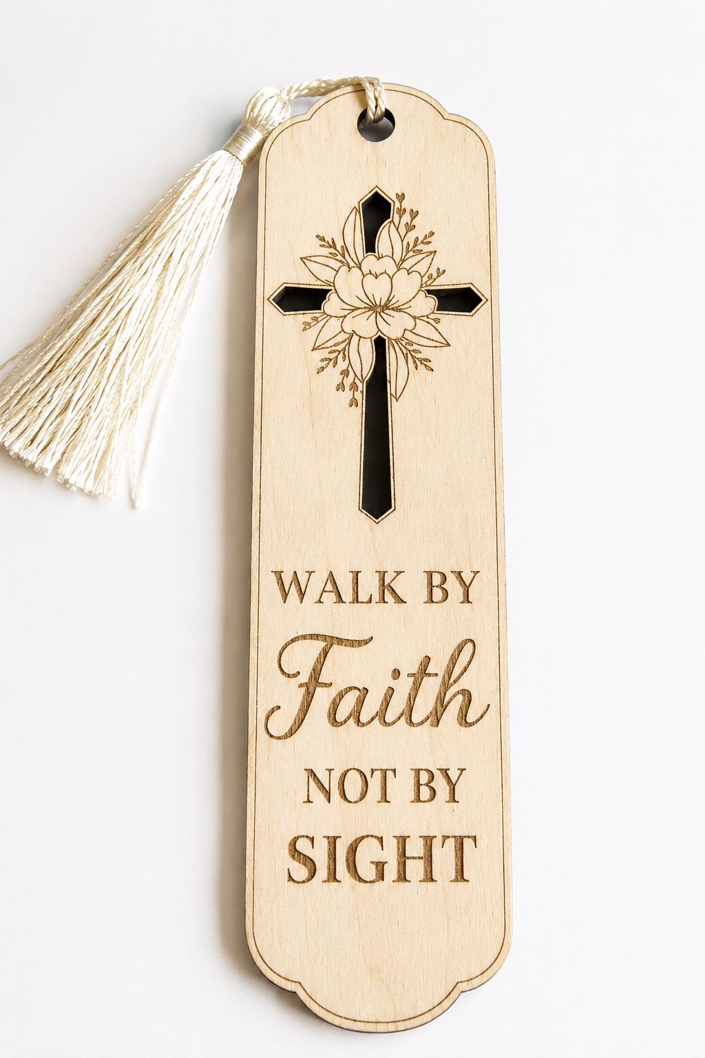 Laser Engraved Wooden Bookmark | Inspirational Christian Verse, Bible Study Gift