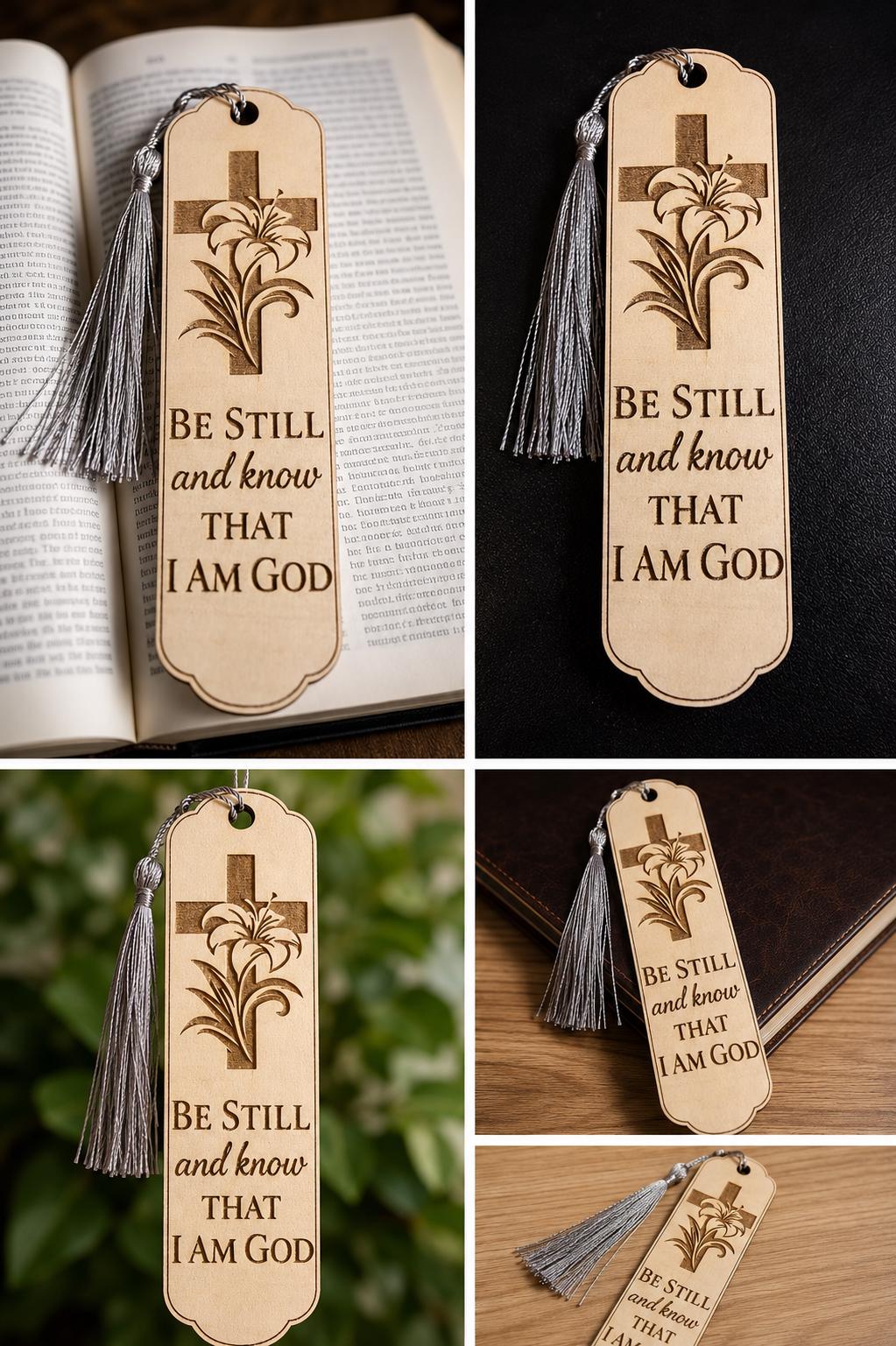 Laser Engraved Wooden Bookmark | Inspirational Christian Verse, Bible Study Gift