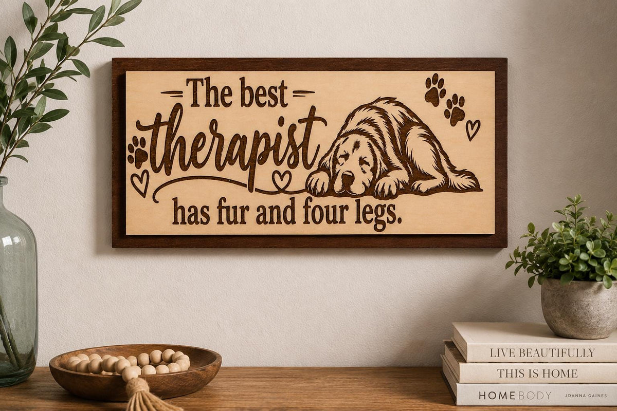 Dog Lover Wood Sign – Laser Engraved Dog Decor, Pet Gift (11.875" W x 6" H)