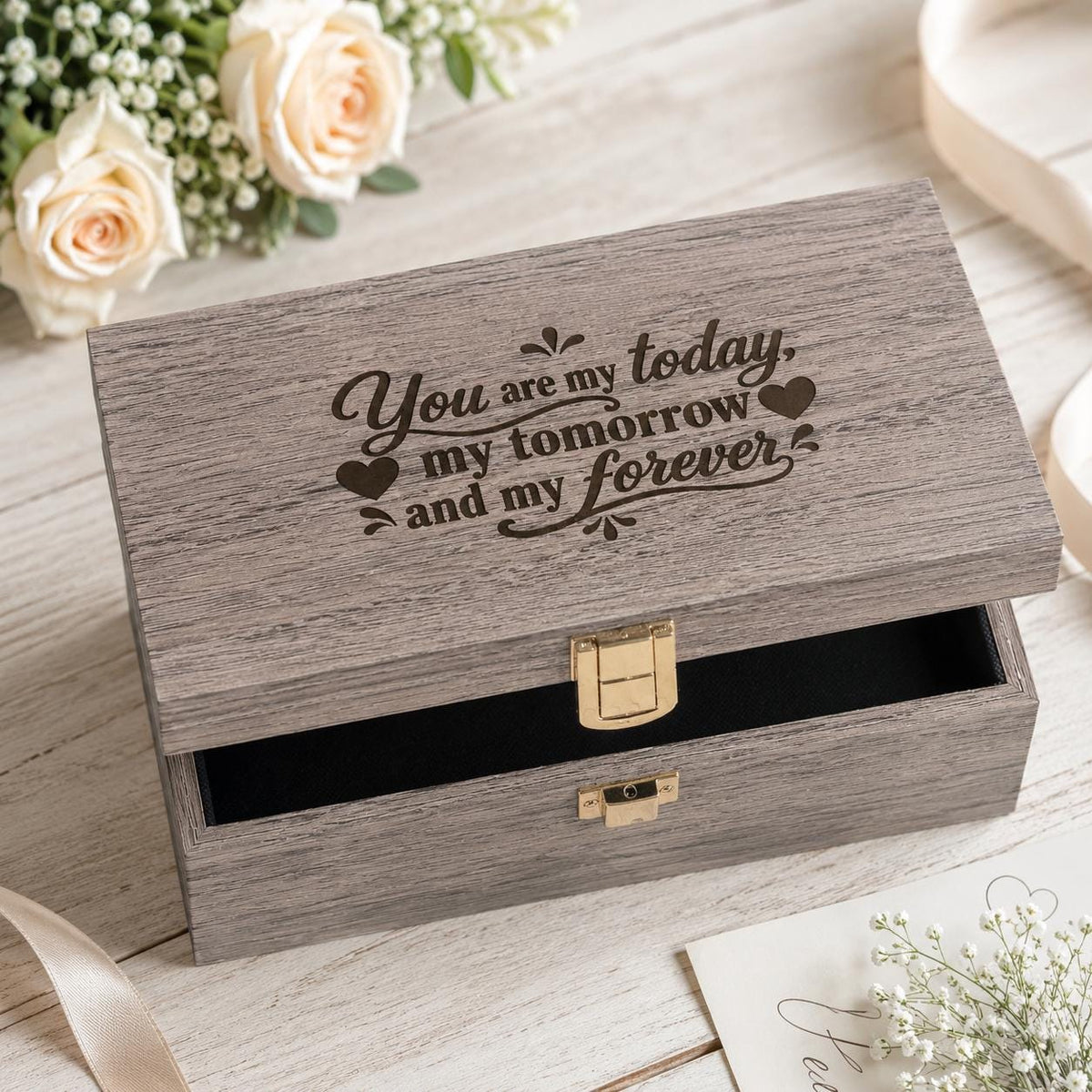 Personalized Wooden Memory Box | Custom Engraved Keepsake Gift