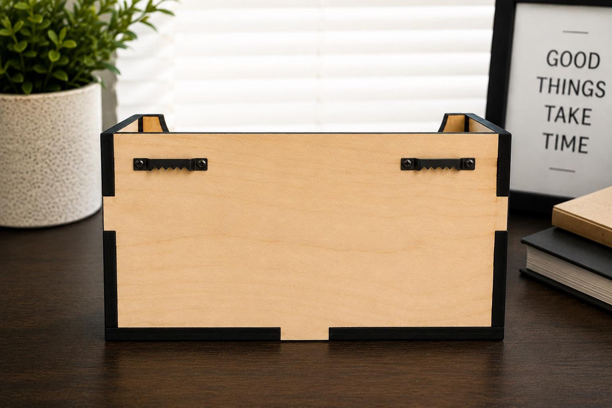 3D Layered Wood Mail Organizer – Laser Cut Desk Holder – Office Decor