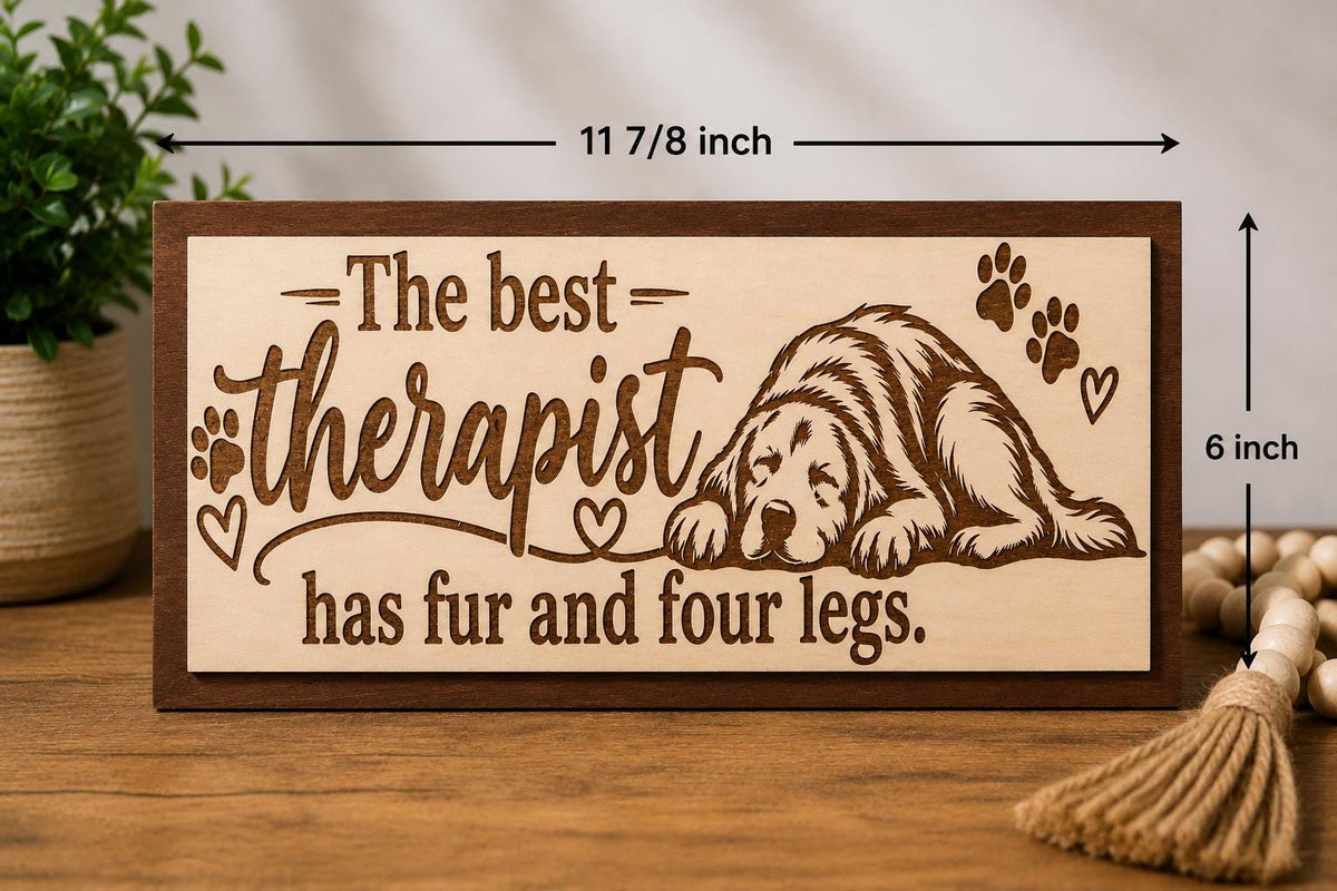 Dog Lover Wood Sign – Laser Engraved Dog Decor, Pet Gift (11.875" W x 6" H)