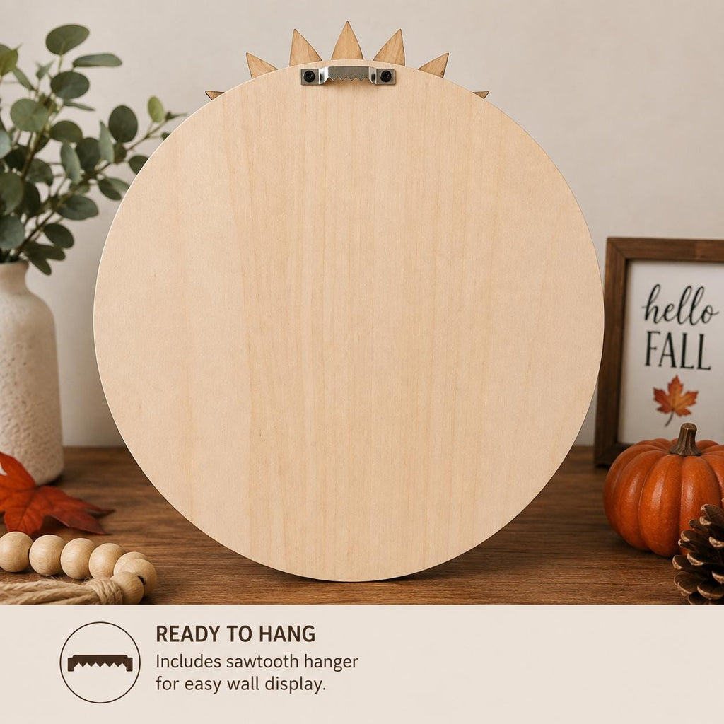 Multilayer Birch Wood Fall Sign, Pumpkin Sunflower Autumn Decor (11.875" H x 10.875" W)
