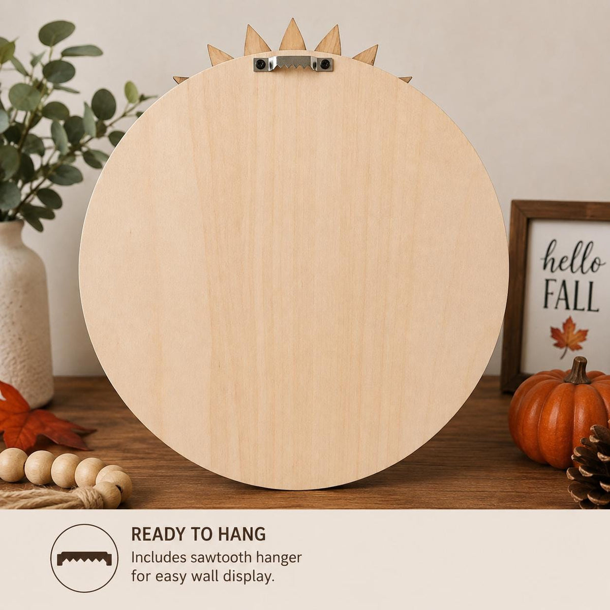Multilayer Birch Wood Fall Sign, Pumpkin Sunflower Autumn Decor (11.875" H x 10.875" W)
