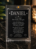 Personalized Metal Card for Son or Daughter, Double-Sided Engraved Keepsake Gift