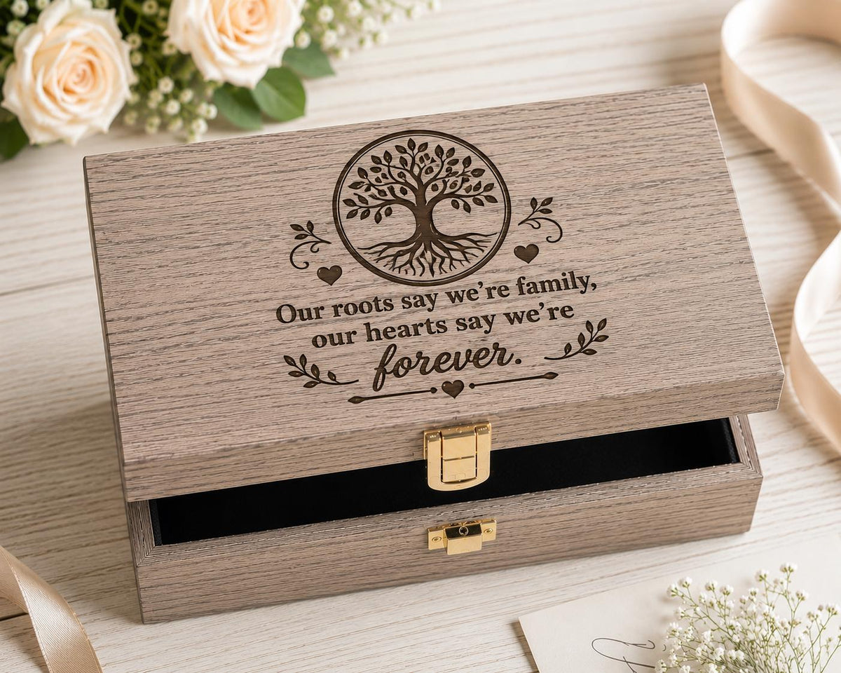 Personalized Wooden Memory Box | Custom Engraved Keepsake Gift