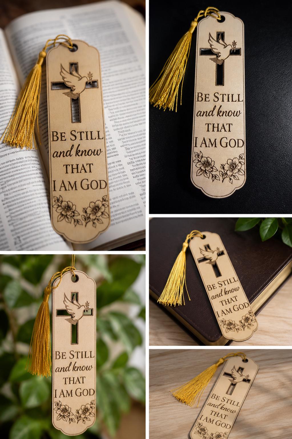 Laser Engraved Wooden Bookmark | Inspirational Christian Verse, Bible Study Gift