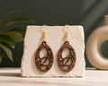 Handmade Walnut Wood Dangle Earrings | Laser Cut Lightweight Jewelry