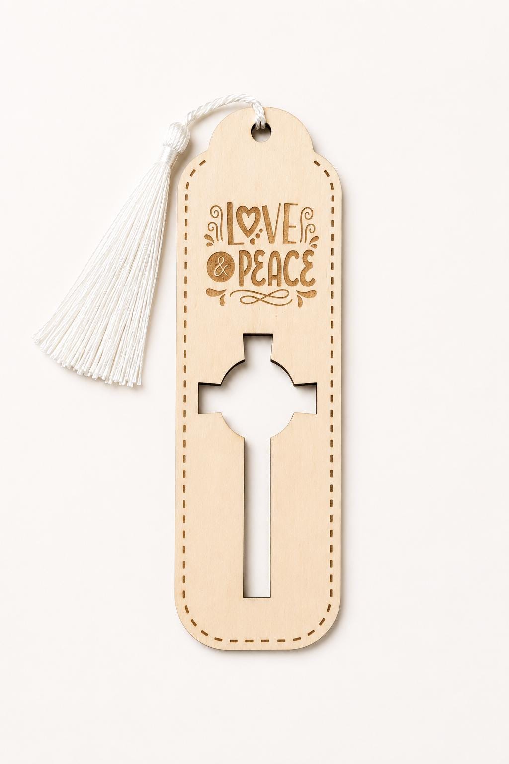 Set of 5 Laser Engraved Wooden Bookmarks | Scripture Inspired, Faith Tassel Bundle