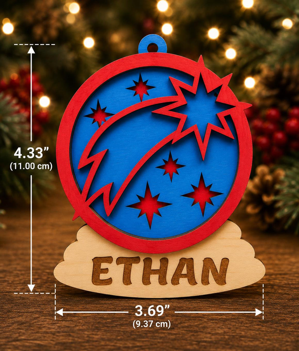 Personalized Wooden Christmas Ornament – Custom Name Keepsake Gift for Kids & Family