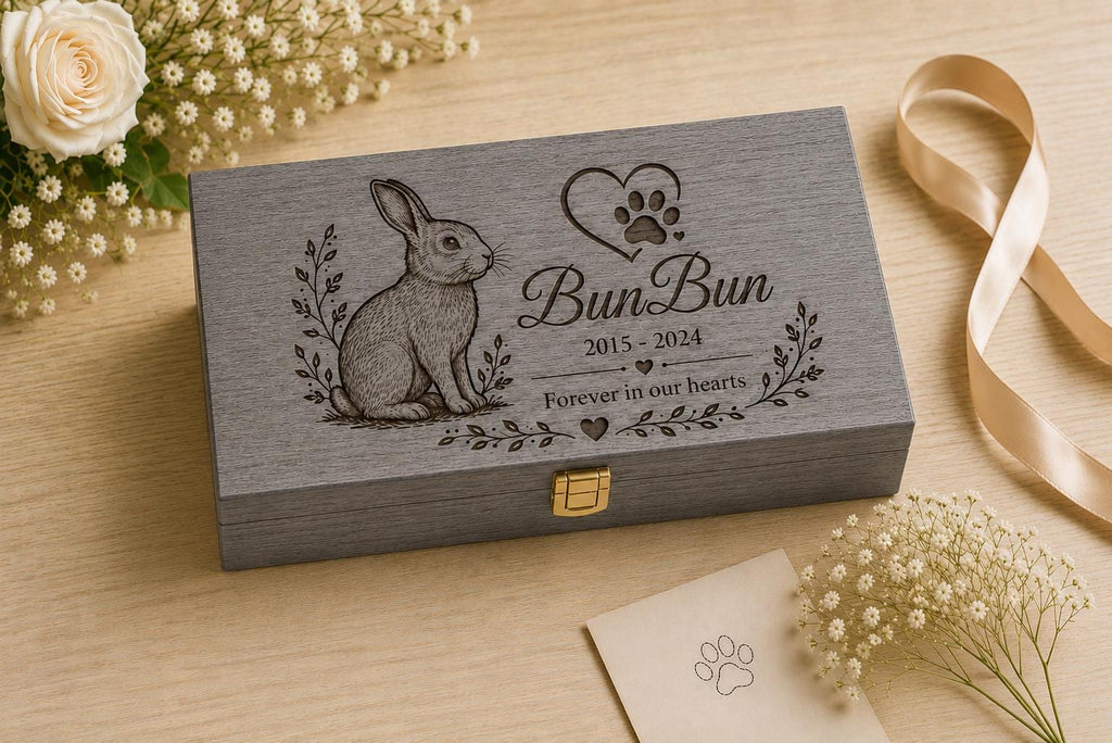 Personalized Wooden Pet Memory Box | Custom Pet Keepsake Memorial Gift