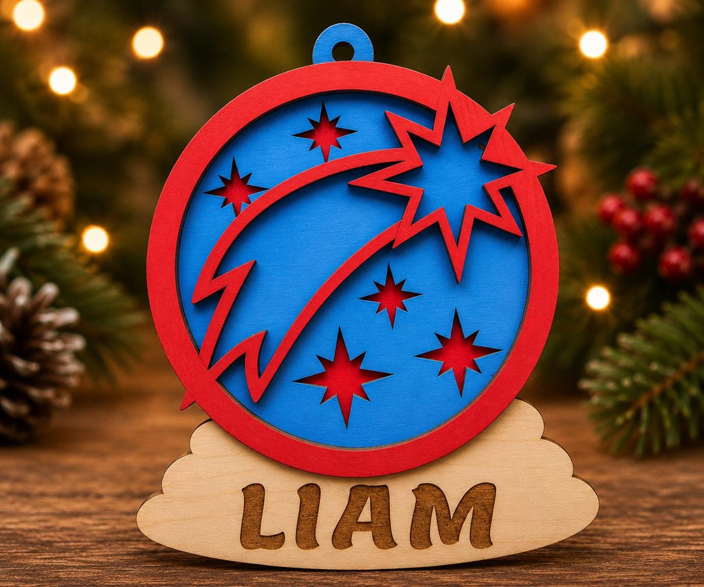 Personalized Wooden Christmas Ornament – Custom Name Keepsake Gift for Kids & Family