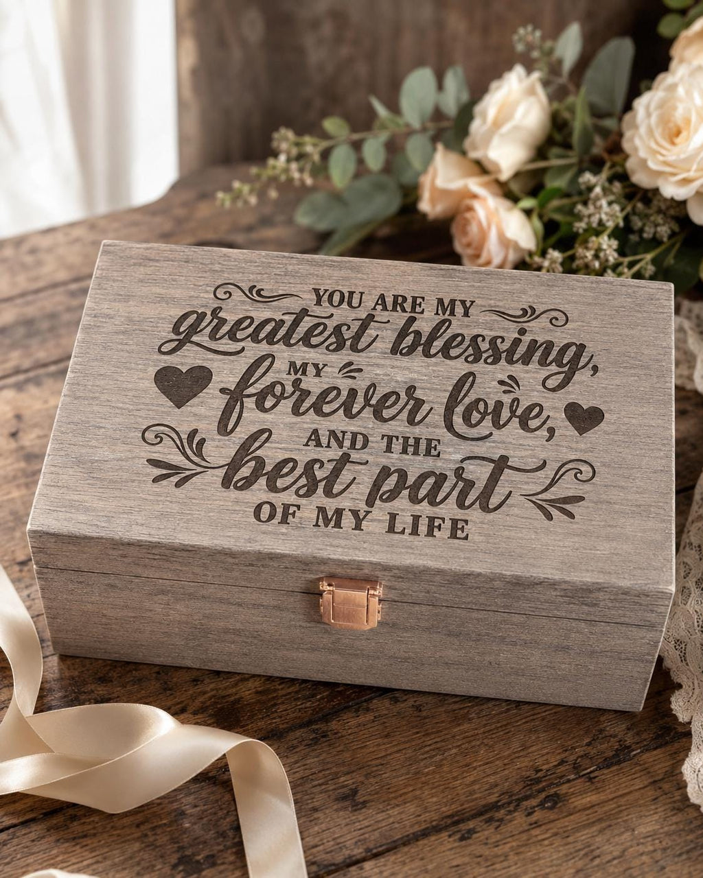 Personalized Wooden Memory Box | Custom Engraved Keepsake Gift